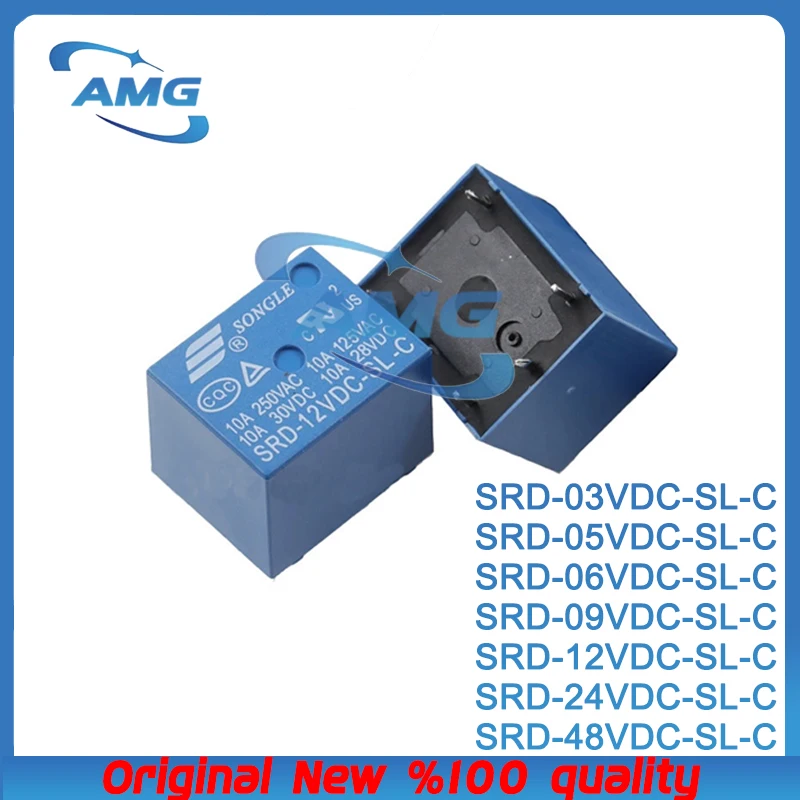 1PCS 5PIN 3V 5V 9V 12V 24V 48V power relay SRD-09VDC-SL-C SRD-48VDC-SL-C SRD-06VDC-SL-C SRD-24VDC-SL-C SRD-05VDC-SL-C SRD-12VDC-