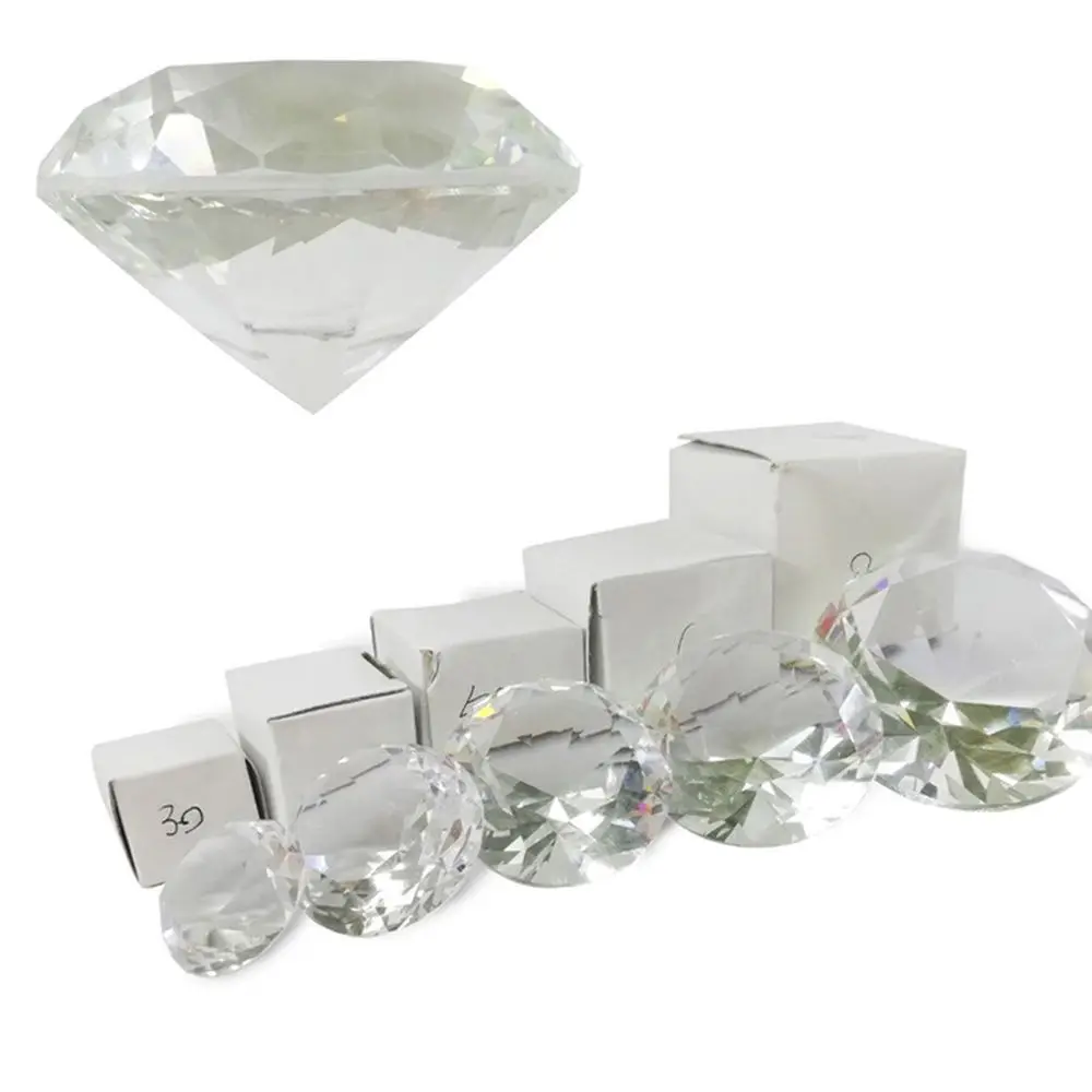 Paperweights Party Adornment Desktop Ornaments Clear Glass Crystal Diamond Raw Gemstone Faceted Cut