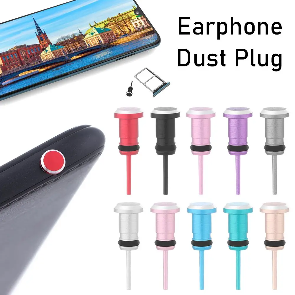 Universal Card Pin Dustproof Anti Dust Plug Metal Stopper 3.5mm AUX Earphone Block Jack Interface