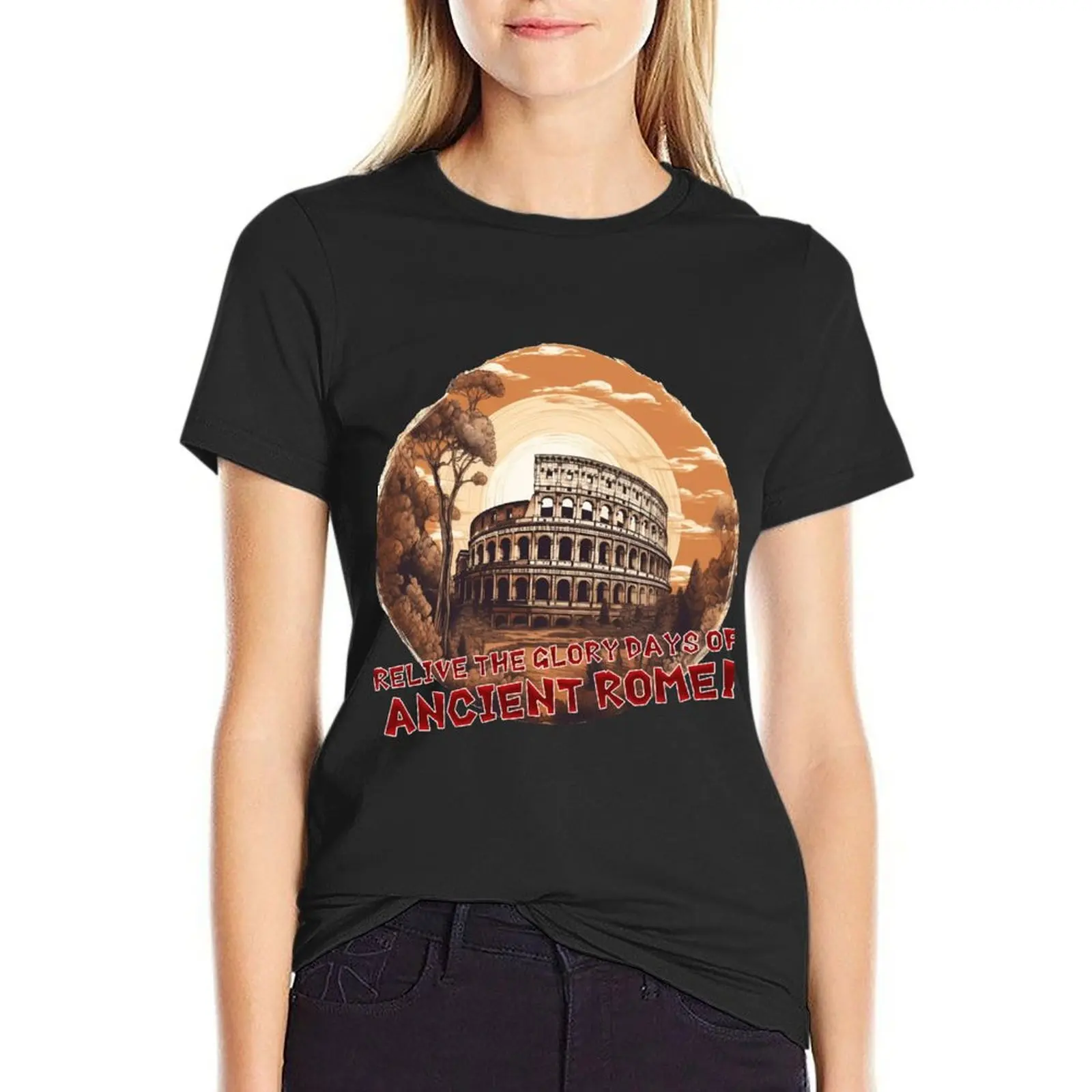 The Colosseum in Rome! T-Shirt blacks plus sizes vintage designer clothes Women luxury