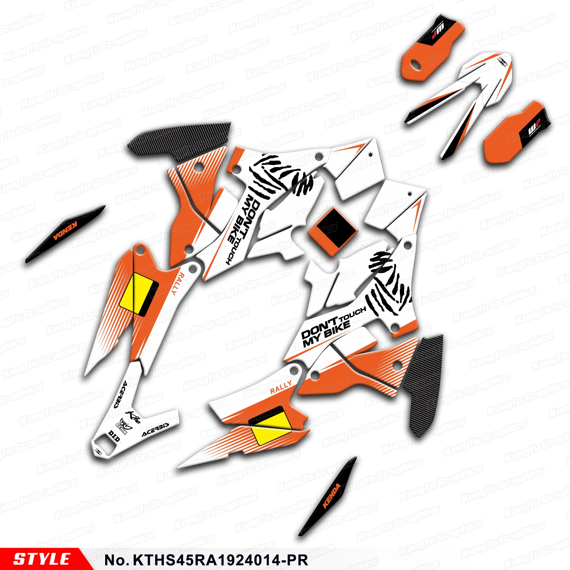 JY RACING Motorcycle Graphics Stickers Complete for KTM & Husqvarna Rally 450 2019 2020 2021 2022 2023 2024, KTHS45RA1924014-PR
