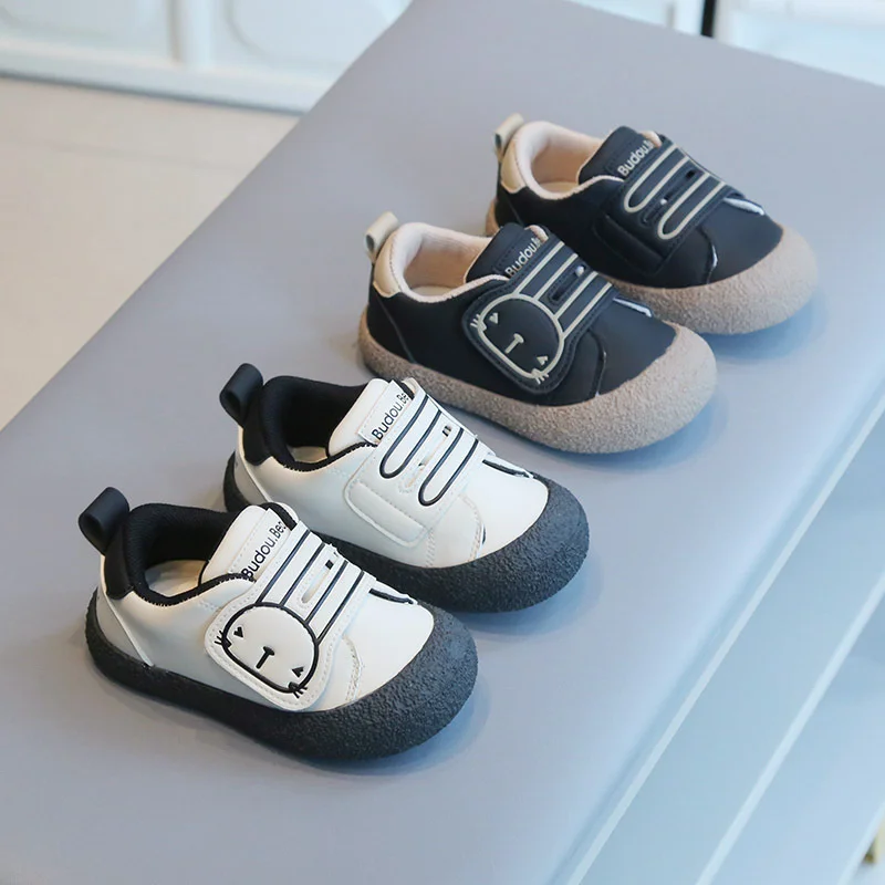 Toddler Casual Shoes Soft Bottom Non-slip Baby Shoes Kids Boys Girls Comfort Leather Sneakers Fashion Cartoon Single Shoes