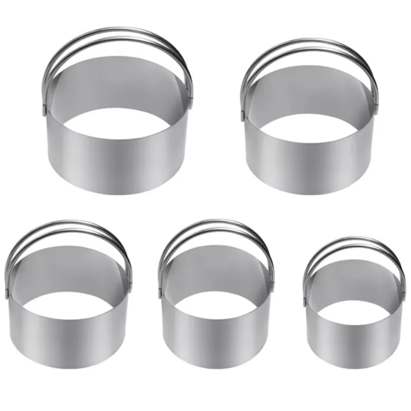 Best-selling stainless steel baking tool 5pcs round cookie mold round cake cookie cutting machine set