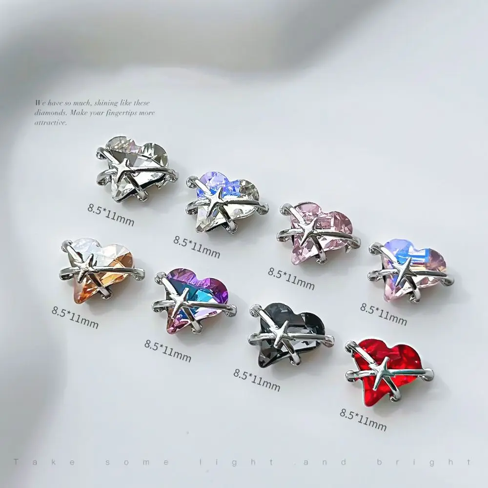 Nail Art Charms Love Shape Crystal Rhinestone Stones Nail Jewelry For Acrylic Nail Designer Accessories Decor 3D