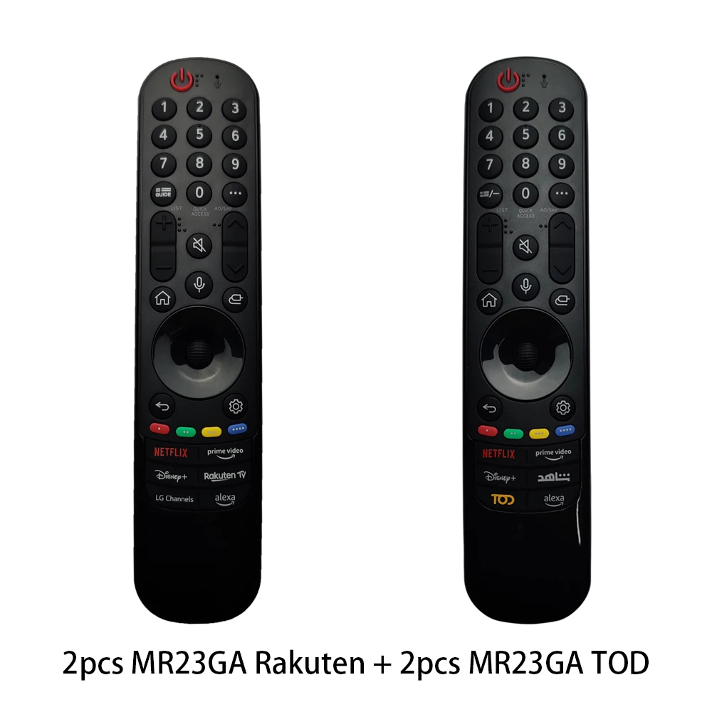 4pcs MR23GA Magic Remote for Smart TV Remote Control Replacement with Voice & Pointer Function (2*Rakuten + 2*TOD)