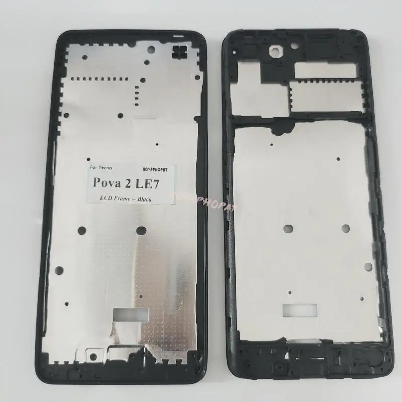 LCD Frame Front Housing Cover Chassis Bezel For Tecno Pova 2 Neo LD7 LE7 LE6 KE5 Pouvoir 4 LC7 For Infinix Note 7 X690