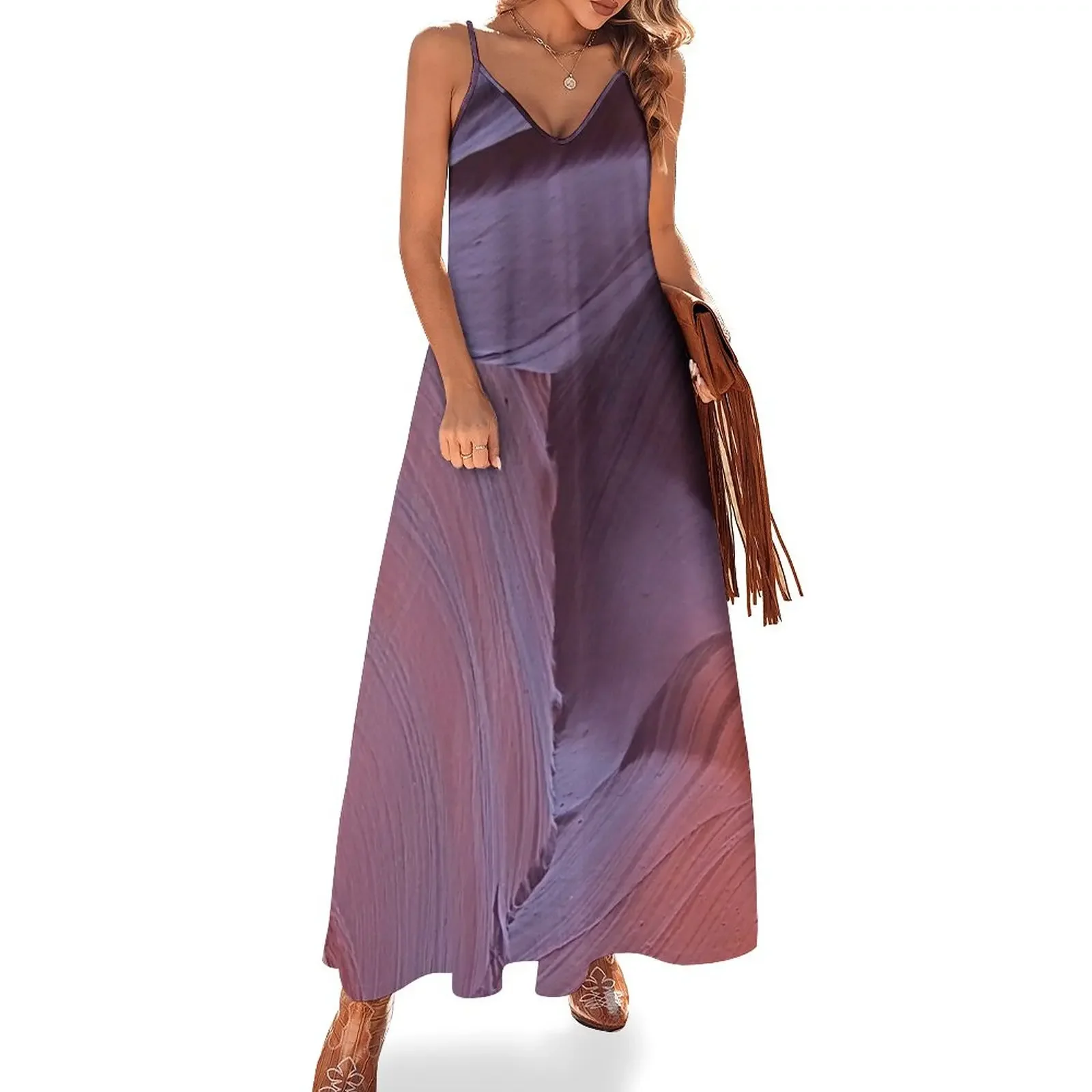 

Abstract Lavender Wave Sleeveless Dress Women dresses summer elegant women's dresses for wedding