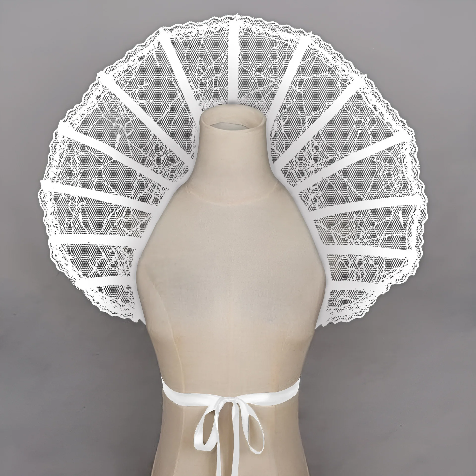 Medieval Retro Gothic Lace Boned Stand Collar Capes Women Halloween Witch Party Cosplay Costume Accessories Props