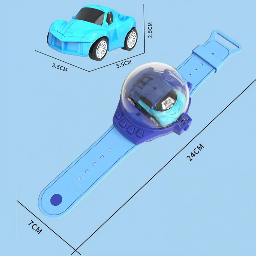 Montre de voiture télécommandée aste par USB, bracelet réglable, 2.4GHz RC, mini véhicule de course, jouet de poignet avec lumière LED, cadeau pour enfants