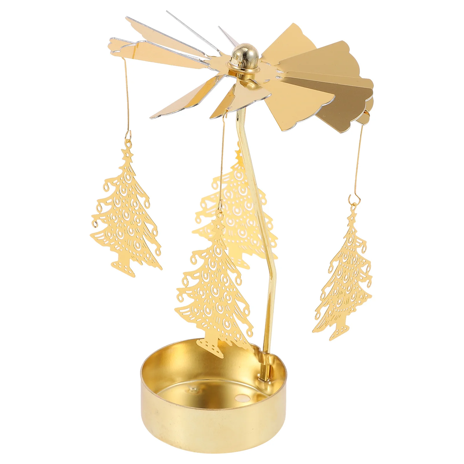 

1Pcs Decorative Candlestick Iron Base Rotatable Design for Party Tabletop Adornment Exquisite Holder Festive Home