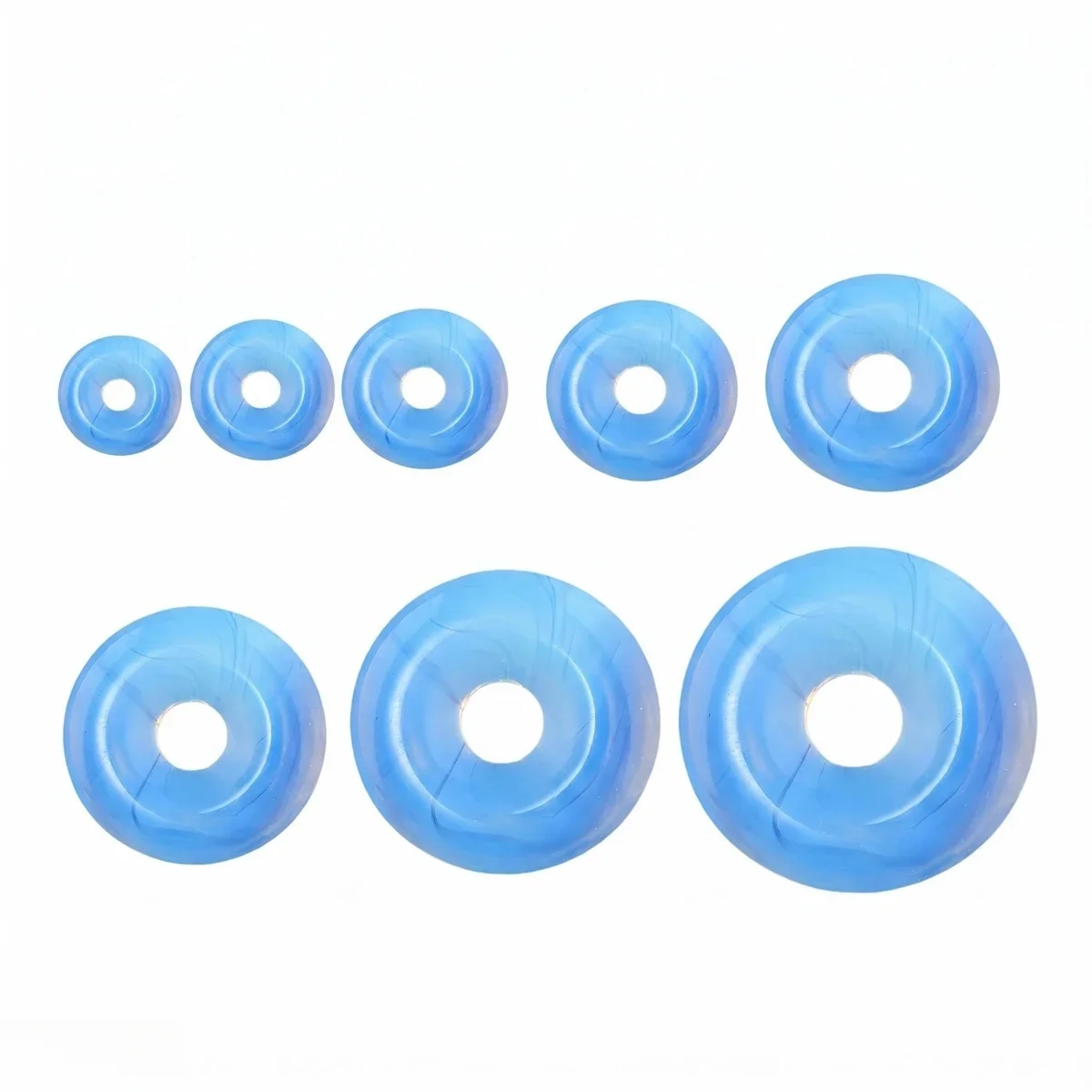 JOYAGIFT Multi-size Opalite Donut Polished Healing Chakra Gemstone Coin Pingan Charms Pendant Lucky Feng Shui Peace Beads
