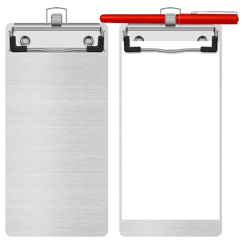 Metal Aluminum Clipboard With Pen Holder Mini Aluminum Pocket Clipboard A5 Clipboard For Office School