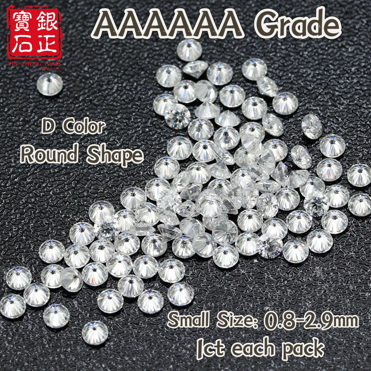 

YinZheng 6A Grade Round Shape D Color Small Size Moissanite 0.8-2.9mm 1ct/Pack Loose Moissanite Stone For Making Jewelry