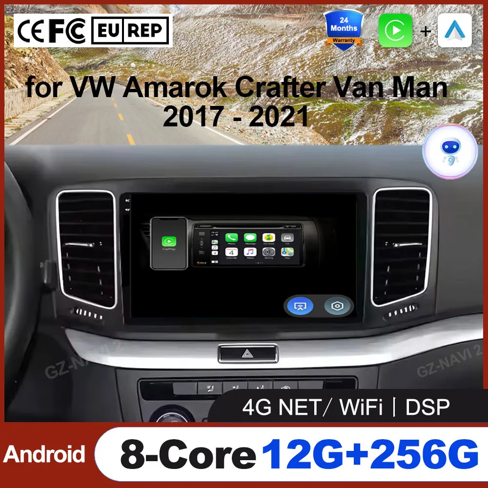 

Android 16 Wireless Carplay Auto for VW Amarok Crafter Van Man 2017 - 2021 Car Radio GPS Navigation Multimedia Video Player WiFi