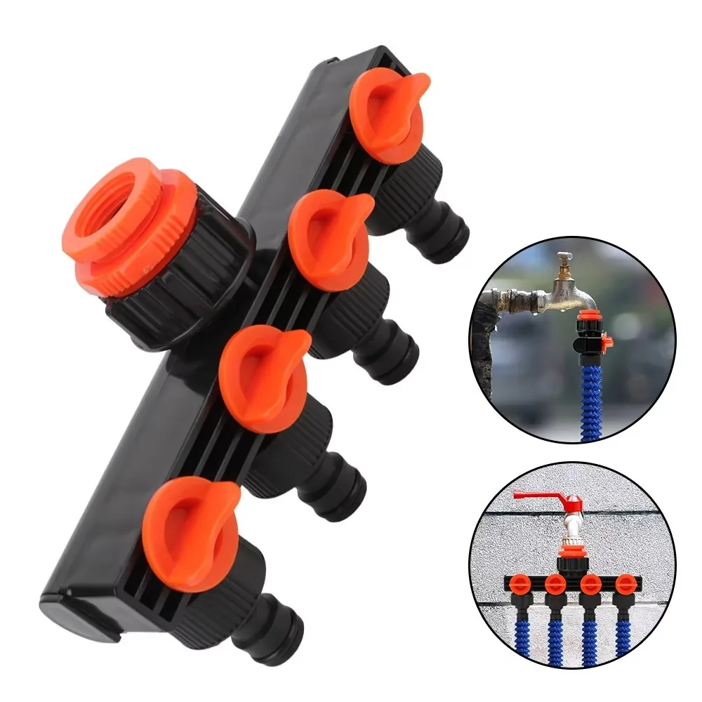 One in Four Valve Splitter Water Pipe Hose Multi-function Watering Connector Distributor Garden Accessories Nipple Connector