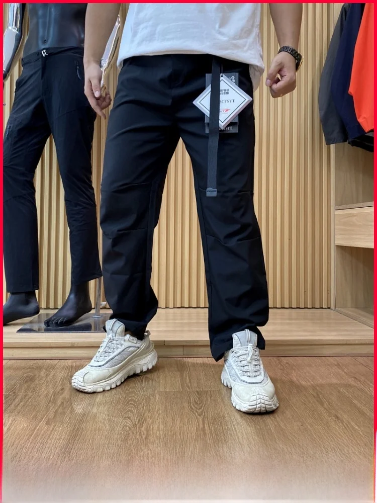 

Waterproof Windproof Outdoor Men's Elastic Waist Casual Pants Straight Leg Basic Color Trendy Nylon Polyester Fiber Spring Au...