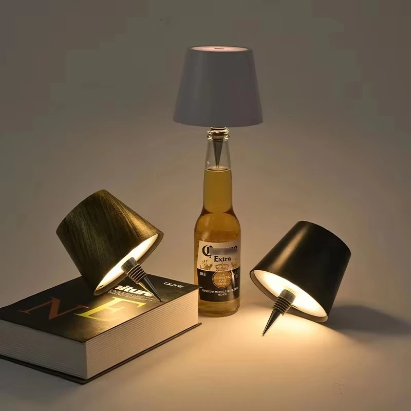 USB Charge Bottle Table Lamp Touch Control 3 Colors and Stepless Dimming Night Lamp For Restaurant, Bar Wine Bottles, Bedroom Bedside ,Desk Lights - view 6