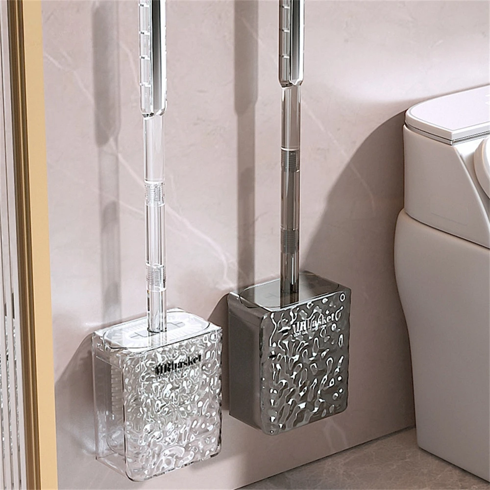 Bathroom Cleaner Brush Set Wall Mounted Toilet Brush Luxury Long Handled Glacier Toilet Brush Useful Household Accessories Decor