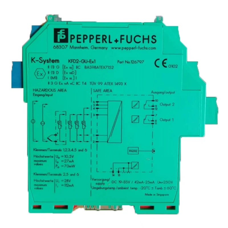 KFD2-VR4-EX1 signal interrupt safety gate Isolated power supply voltage 19-30VDC vibration sensor input protection level IP20