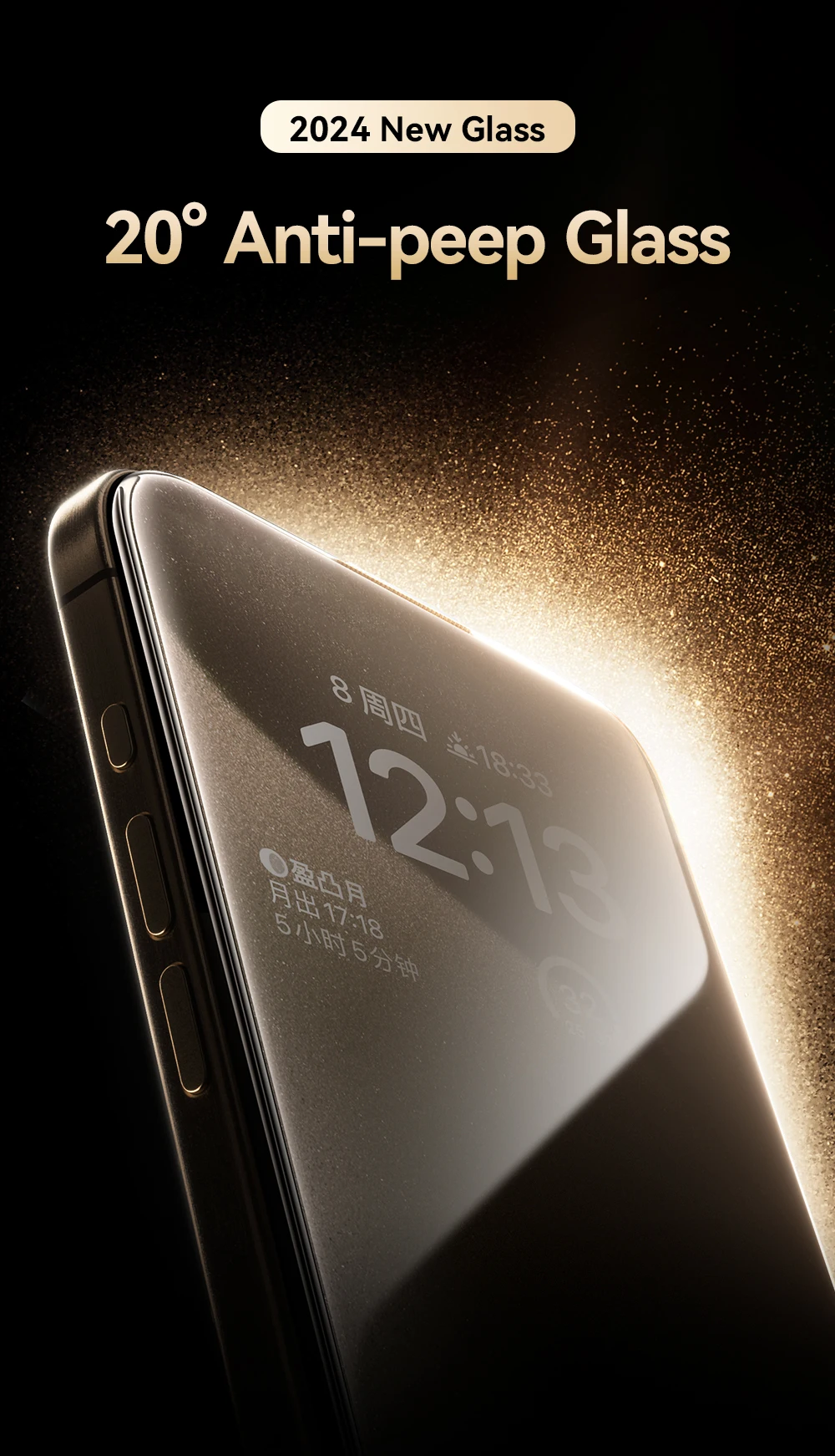 Joyroom 1/2 Stück Anti-Spionage-Glas für iPhone 18 Pro Max, Glas für iPhone 18 17 16Pro Max, Sichtschutzfolie, Anti-Spionage-Glas – Detail 2