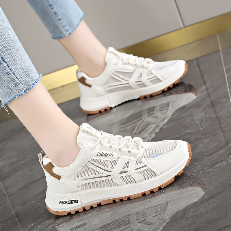 Soft Comfortable Sports Shoes Breathable Mesh Surface Casual Women\'s Shoes Fashion Trend Matching Small White Shoes Running Shoe