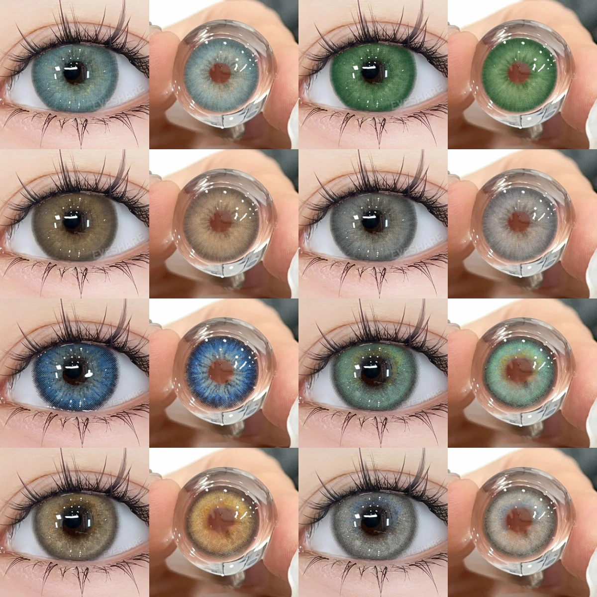 EYESHARE 1Pair Colored Contact Lenses for Eyes Blue Eye Contacts Natural Gray Pupils Brown Contacts Green Lenses Eye Contacts