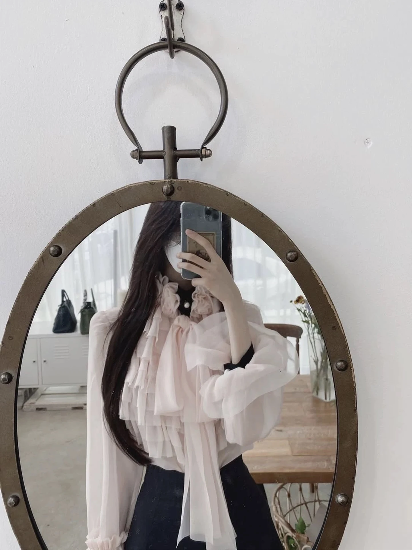 

Romantic Bear House aron Rose Gentle T irt with Belt Bow Lace Hem 3D Flower Design Women's Faion Polyester Long Sve