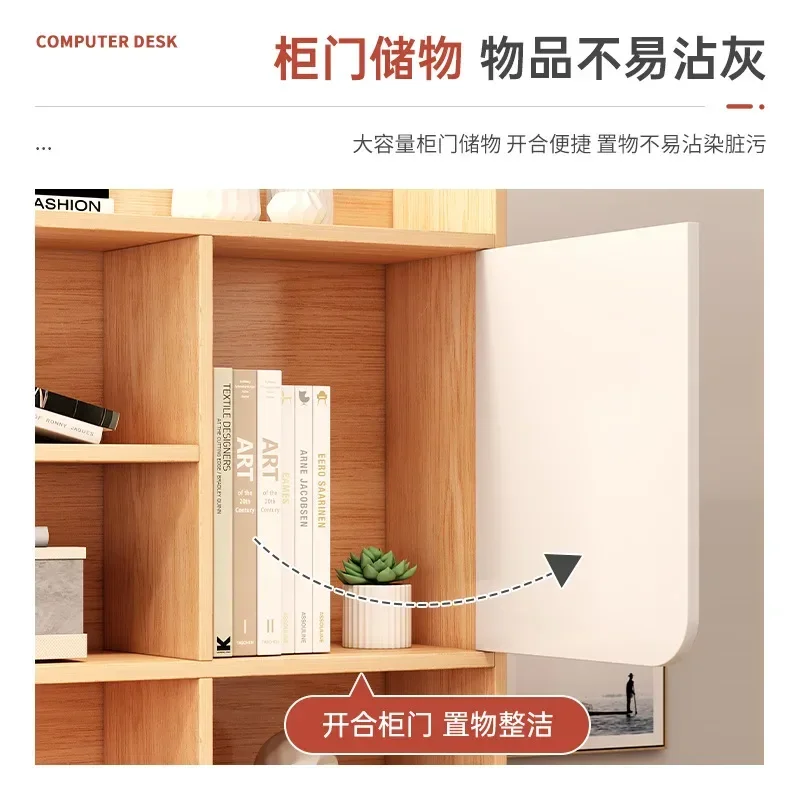 All-in-One Computer Desk with Bookshelf - Storage Space for Home Study & Office