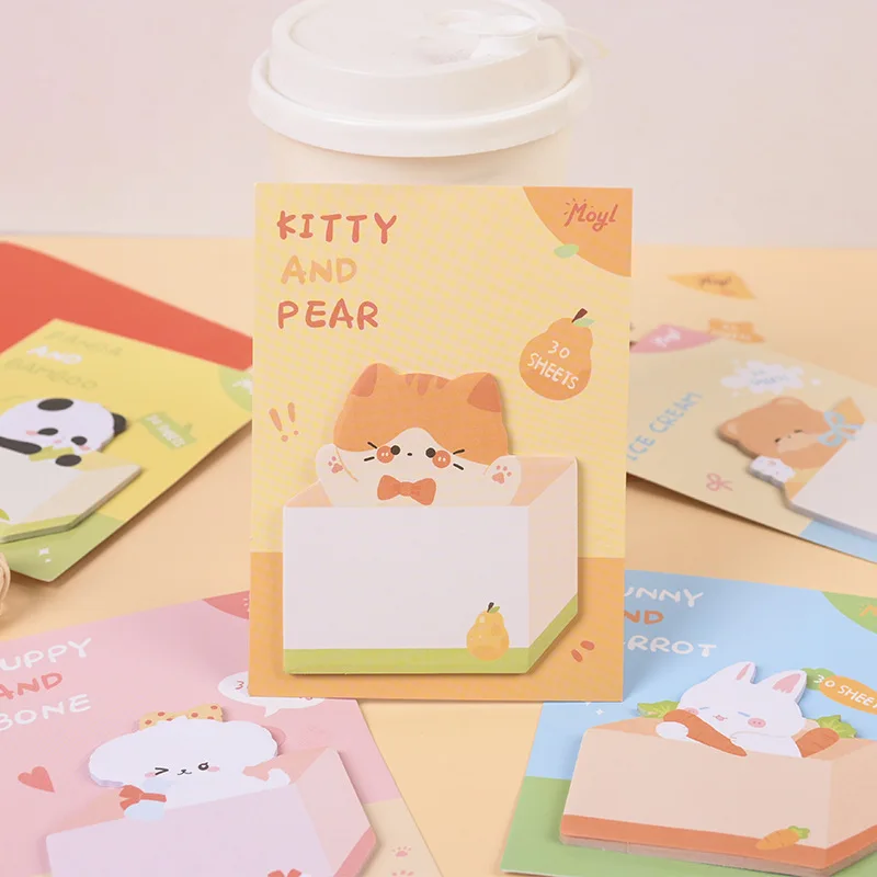 لوحة مذكرة كرتونية لطيفة للطلاب مجلة جمالية عالية تدوين الرسائل بمناسبة ملاحظات لاصقة قابلة لإعادة الاستخدام #4