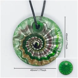 New Jewelry Handmade Murano Lampwork Glass Decorative Pattern Round Pendant Fit for Necklace Gifts