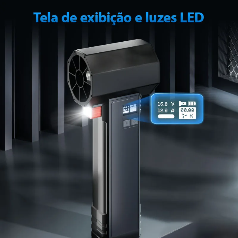 منفاخ أوراق كهربائي لاسلكي للغاية للفناء ، مجفف توربو للسيارات ، مروحة إعصار توربو ، دفع فوري ، 4 سرعتان ، 64