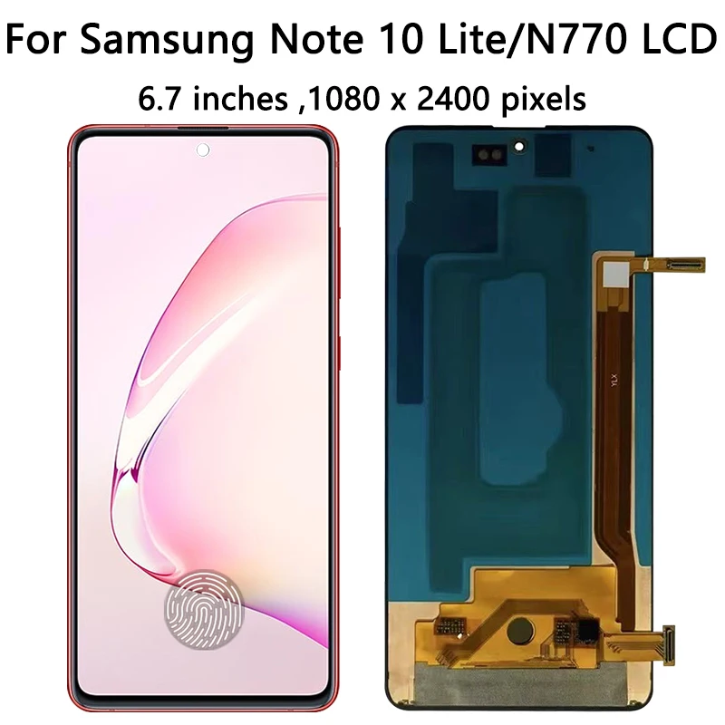 Super AMOLED dla Samsung Note 10 Lite 10Lite Wyświetlacz Lcd Ekran dotykowy Digitizer Dla Samsung Note10 Lite N770F N770F/DS Wyświetlacz — zdjęcie produktu 3