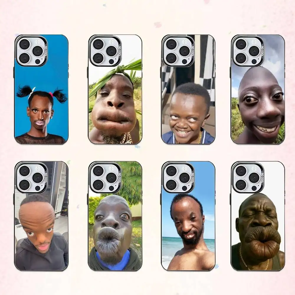 

Cool Ugly Man Funny Phone Case For iPhone17,16,15,14,13,12,11 Plus,Pro Max Colored Silver Plated Inside Cover