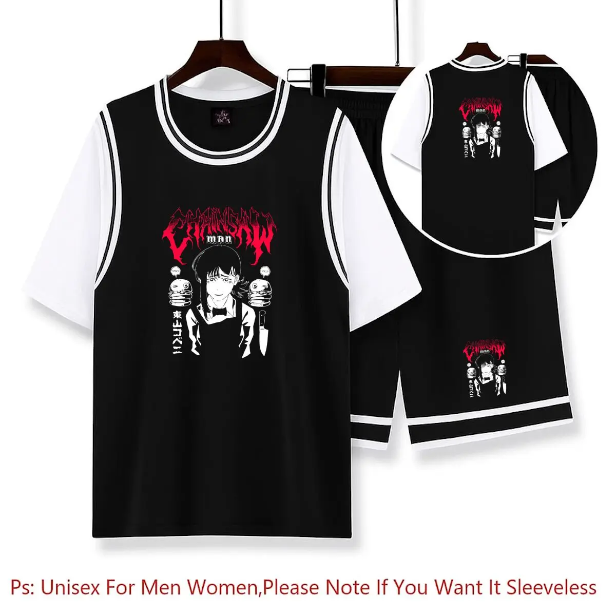 

Металлические баскетбольные рубашки Chainsaw Man Kobeni, мужская футболка, новый дизайн, баскетбольный трикотаж, быстросохнущие футболки, специальные