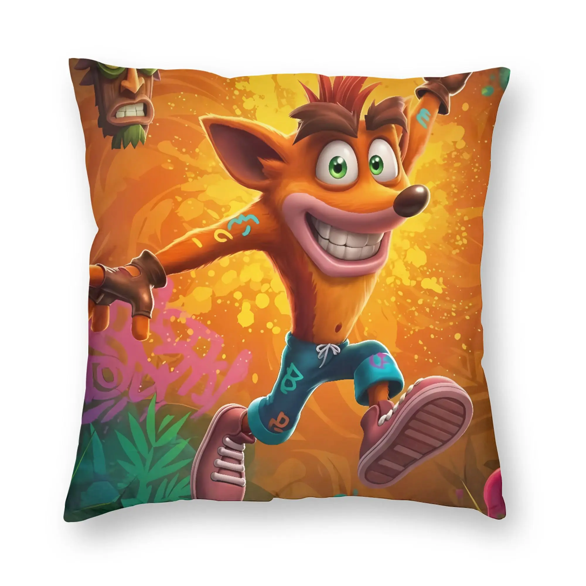 Pillow Cover Crash Bandicoot Wild Trek  Morden Pillow Case For Couch Sofa Bedroom Pillowcases