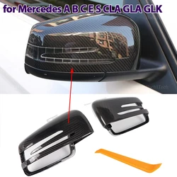 Real Carbon fiber mirror cover Black mirror cover Overlay for Mercedes Benz W176 W246 W204 W212 W221 C117 X204 X156 Replacement