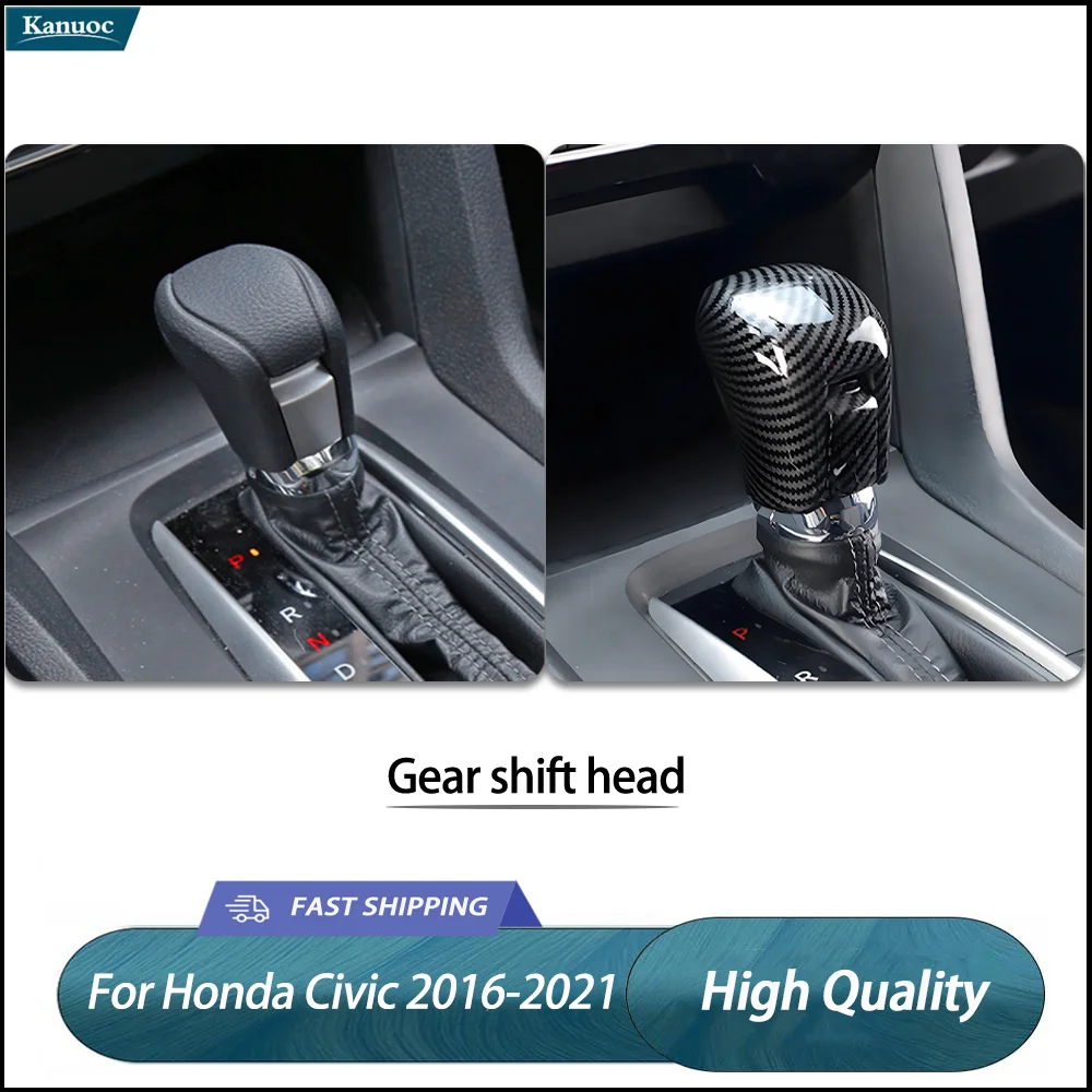 

Auto Shift Knob Head Cover Lightweight Carbon Fiber For Honda Civic 2016-2021