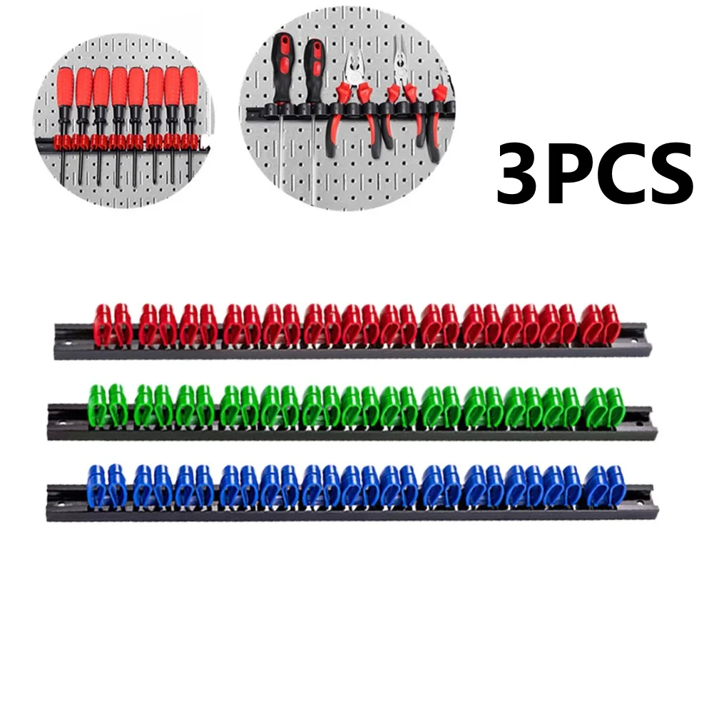 Plastic Tool Rack Screwdriver Organizer Garage Storage Efficiency Designed Clips For Busy Workshops Long Lasting Materials