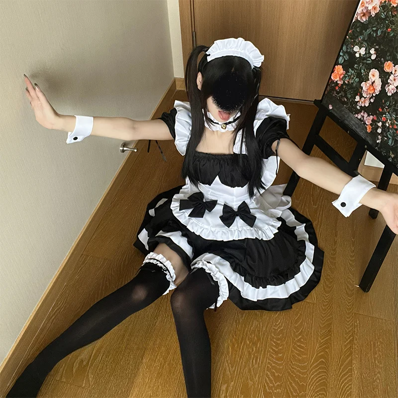 Halloween Costume Lolita Anime Maid Cosplay Gothic Sweet Big Bow Plus Size Maid Love Live Cosplay Party Uniform japanese clothes