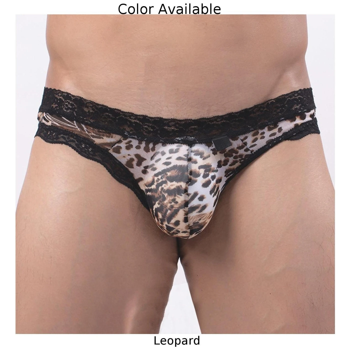 Bikini Bottom Men Sexy Leopard Print Underwear Pouch Briefs Low Waist Thong Bikini Underpants Ropa Interior Hombre Gay Clothes