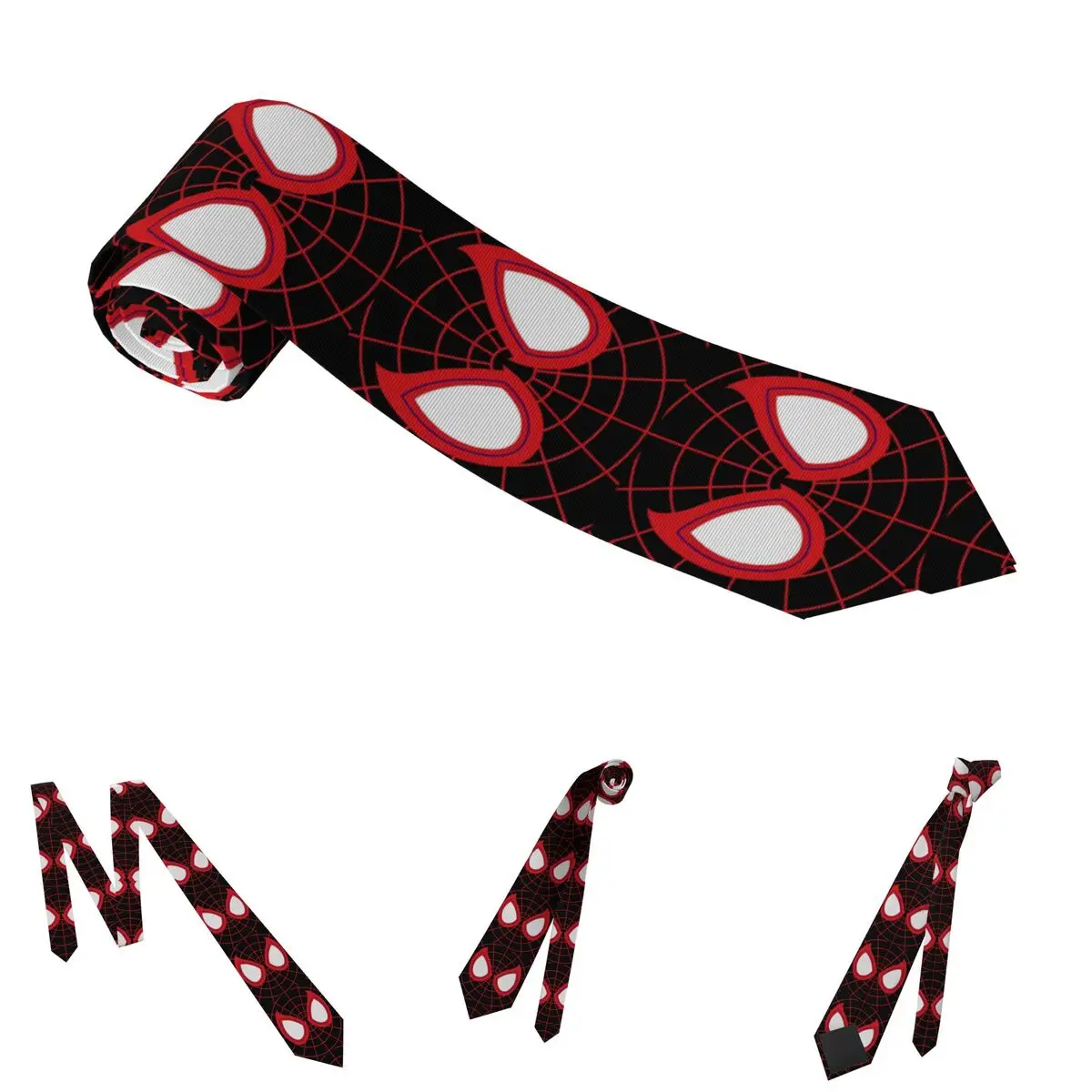 مايلز موراليس عيون ربطات العنق الرجال الحرير 8 سنتيمتر خارقة الرجل العنكبوت ربطة العنق للرجال ارتداء اليومي Cravat اكسسوارات الزفاف مكتب