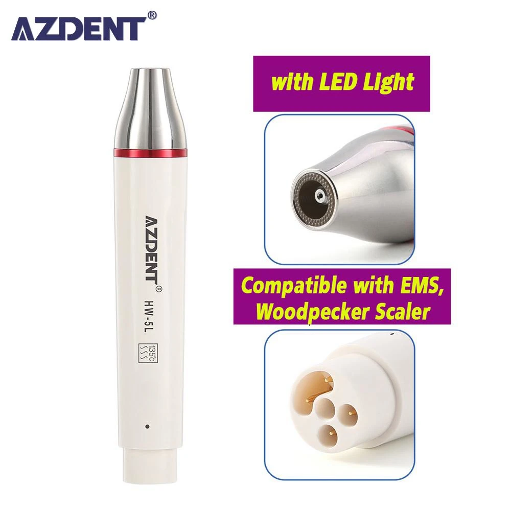 AZDENT New Dental LED Light Ultrasonic Piezo Scaler Handpiece Fit for Woodpecker EMS SATELEC DTE Dental Ultrasonic Scaler