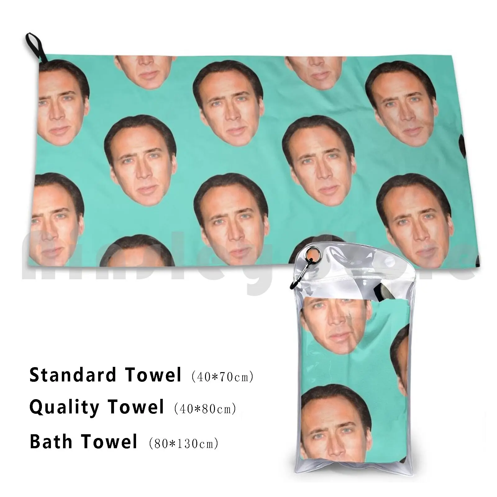 Nicolas Cage Head Beach Towel Quick Dry Quality Towel Nicolas Nic Nick Cage Meme Head