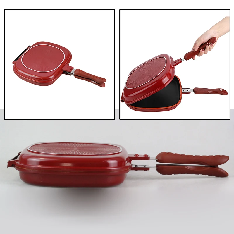 28cm Frying Pan Double-sided Pan Baking Tray Non-stick Skillet Wok Pan Home Garden Pancake Pan for The Kitchen