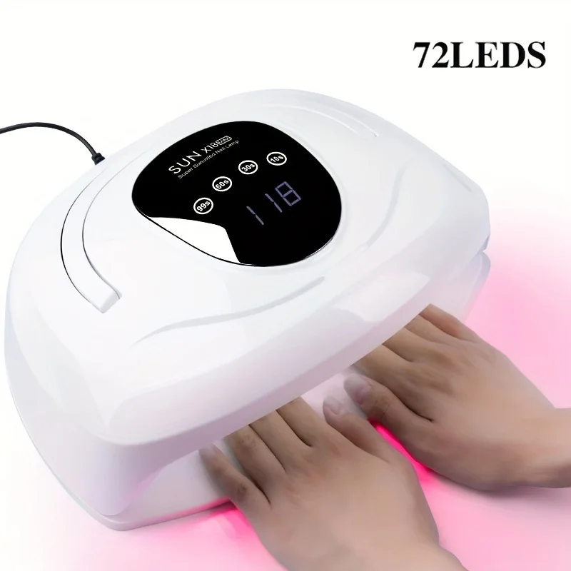 مصباح أظافر LED بالأشعة فوق البنفسجية بدون استخدام اليدين، مجفف أظافر جل احترافي، ضوء معالجة سريعة لفن الأظافر في صالونات التجميل المنزلية