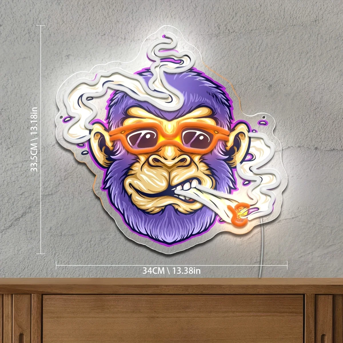 التدخين القرد النيون تسجيل LED ضوء النيون USB عكس الضوء لغرفة النوم حانة المنزل رجل الكهف بار متجر نادي لعبة حفلة غرفة ديكور هدية #3