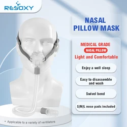 Resoxy Cpap Nasal Pillows Mask Universal PM2 Multiple Sizes Sleep Apnea CPAP Nasal Mask Compatible with ResMed& Philips & Fisher