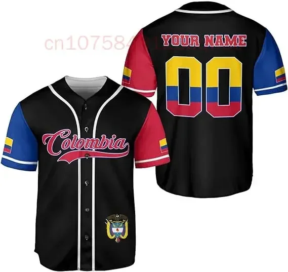 

New Colombia Baseball Jersey Casual Fashion Street Custom Name Men's and Women's Baseball Shirt