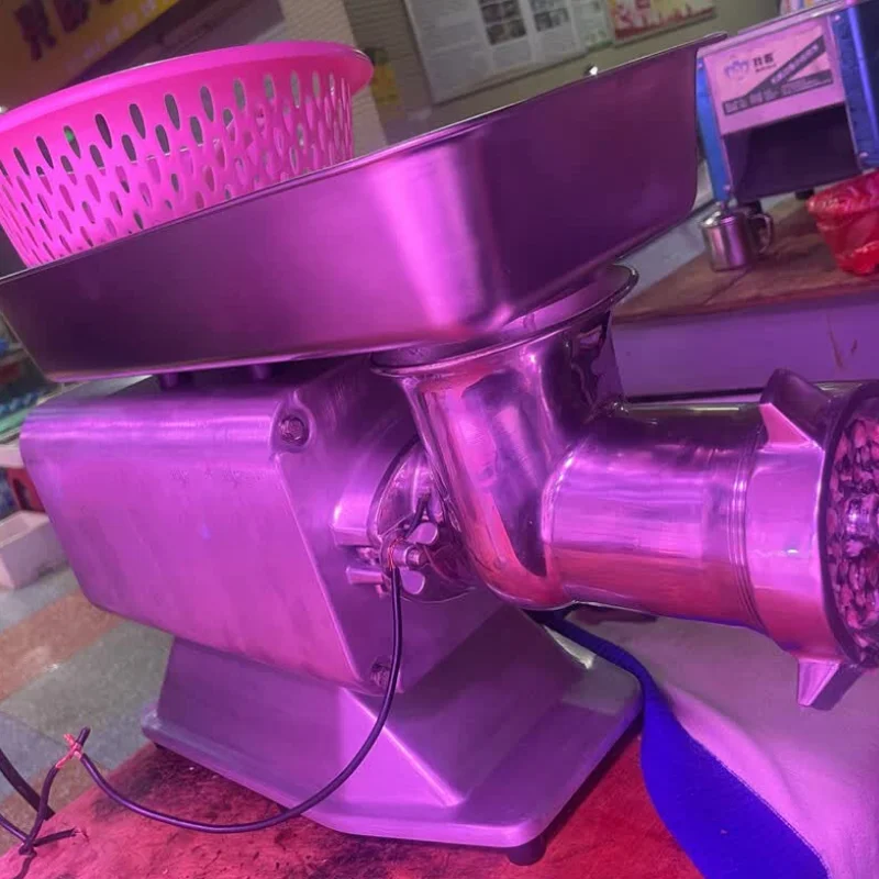 Desktop Commercial Powerful Household Stainless Steel Meat Grinder Crushing Chili Enema Machine