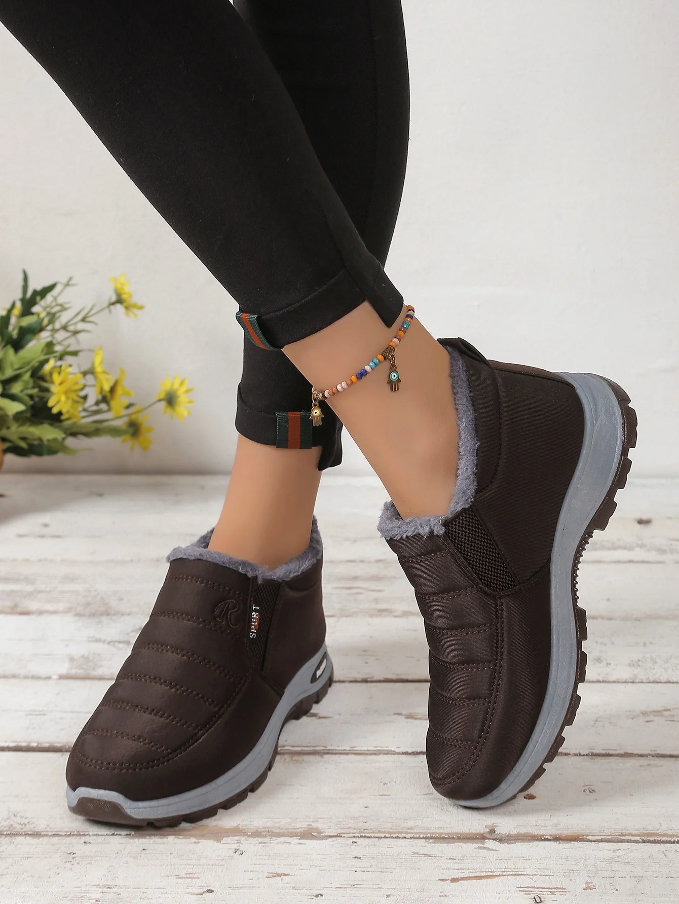 Paar-Schuhe, Freizeitschuhe für Damen und Herren, warm, mit Fleece gefüttert, verstärkt, rutschfest, leichte Schneestiefel mit kostenlosem Versand. – Detail 22